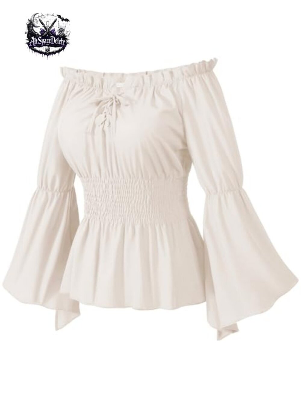 Polyester Renaissance Victorian Blouse Off Shoulder Bell Sleeve Cosplay Costume